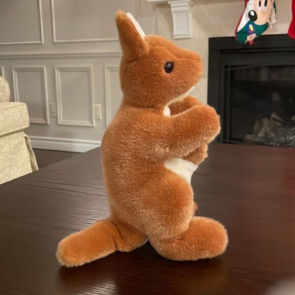 TY Beanie Buddy POUCH the Kangaroo Toy Plush Animal With Joey In Pouch 2000 - Picture 4 of 9